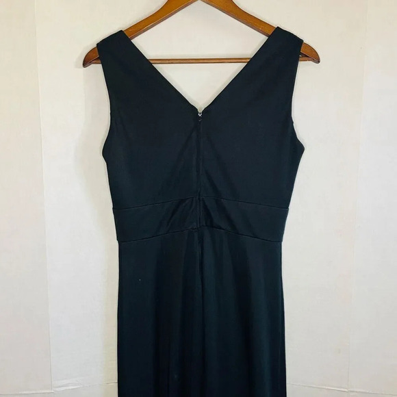 Vintage 70s R&K Knits Women's Gown - Maxi Black Pleated Formal Party Dress - Picture 9 of 9